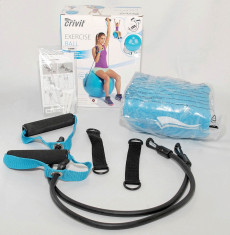 Minge pentru fitness si aerobic cu corzi elastice - 65 cm diametru - cu brosura pentru exercitii - pentru persoanele cu inaltime intre 1,60 - 1,80 m foto