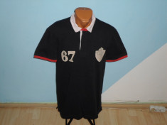 TRICOU TIP POLO RALPH LAUREN 100% ORIGINAL 100% BUMBAC NEGRU PREDOMINANT MARIMEA L SAU XL foto