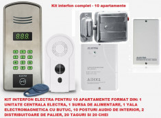 Interfon Electra Analogic pentru 10 apartamente - kit complet foto
