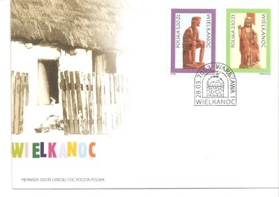 INTREG POSTAL 4882 POLONIA, PLIC PRIMA ZI, FDC, SCULPTURA, ARTA, TRADITIE. foto