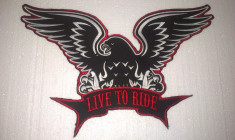 Patch Broderie Live to Ride foto