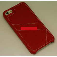 Husa bumper piele iPhone 5 rosie