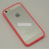 Bumper husa silicon iPhone 5 coray cu acryl, Alb