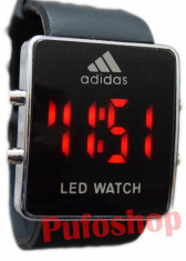 Ceas cu led ADIDAS negru curea silicon + cutie CADOU! SUPEROFERTA! Poze reale! foto