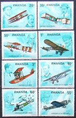 RWANDA 1978 - AVIATIE 8 VALORI, NEOBLITERATE - RW 066 foto