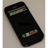Husa bumper piele iPhone 5 neagra, Negru, iPhone 5/5S, Apple