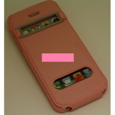 Husa bumper piele iPhone 5 roz