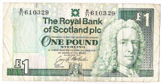 Scotia bancnota Royal Bank of Scotland ONE POUND 1992 foto