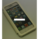 Husa piele iPhone 5 5s alba acryl, Alb, iPhone 5/5S, Alt material, Apple