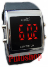 Ceas cu led PUMA negru curea silicon + cutie CADOU! SUPEROFERTA! Poze reale! foto