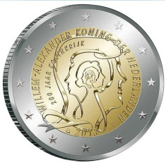 moneda OLANDA 2 euro comemorativa 2013, UNC foto