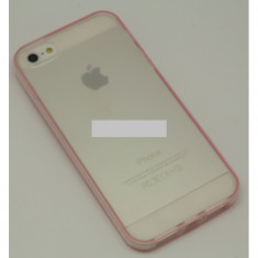 Bumper husa silicon iPhone 5 dungi roz