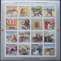 GIBRALTAR 2000 - ISTORIA GIBRALTARULUI 1 M/SH, NEOBLITERATA**- GB 002