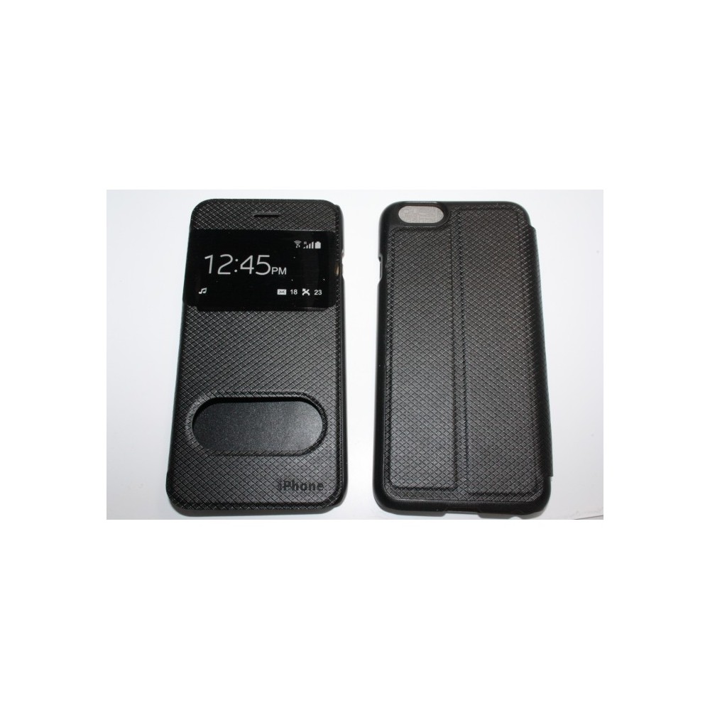 Husa Flip Cover SView iphone 6, iPhone 6/6S, Negru, Piele Ecologica