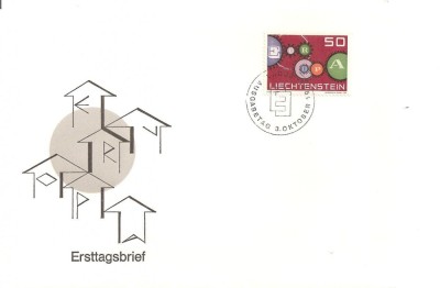 INTREG POSTAL 4887 LIECHTENSTEIN, EUROPA, 1961, ERSTTAGSBRIEF, FDC, PLIC PRIMA ZI. foto