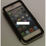 Husa piele iPhone 5 5s neagra acryl, Transparent, iPhone 5/5S, Alt material, Apple