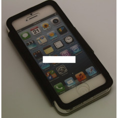 Husa piele iPhone 5 5s neagra acryl