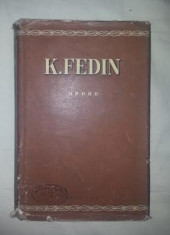 K. Fedin OPERE VOL. II FRATII Ed. Cartea Rusa 1955 cartonat cu supracoperta foto