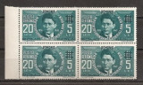 SD Romania 1940 LP142 II- Codreanu, Posta Aeriana, serie 1 val. in bloc de 4., Nestampilat