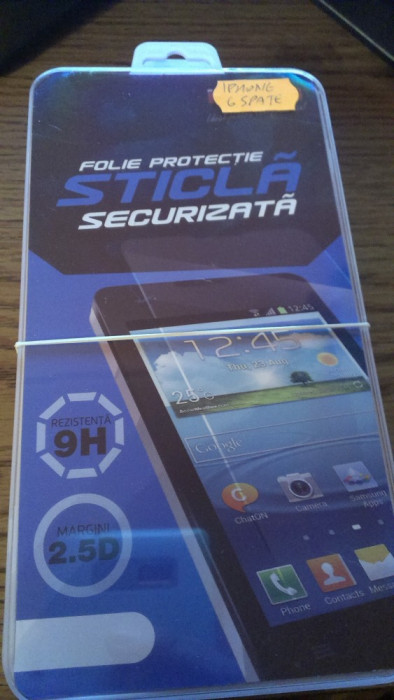 Folie sticla iPhone 6 spate tempered glass folie temperata