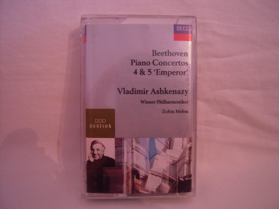 Vand caseta audio Beethoven - Piano Concertos 4 &amp;amp; 5- Vladimir Ashkenazy, orig foto