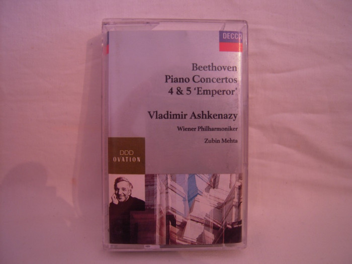 Vand caseta audio Beethoven - Piano Concertos 4 &amp; 5- Vladimir Ashkenazy, orig