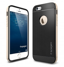 Carcasa de protectie pentru Apple iPhone 6 Spigen Neo Hybrid Remake, protectie maxima, anti soc, negru cu margini gold / aurii foto