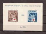 SD Romania 1941 LP146- Crucea Rosie, colita nedantelata, MNH
