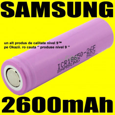 SAMSUNG 2600mAh ORIGINALI Acumulatori Li-Ion 18650 3,7V baterie reincarcabila pentru lanterna cu led cree q5 xml t6 lenser tigara electronica laser foto