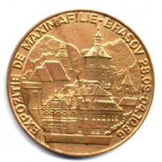 MEDALIE EXPOZITIA DE MAXIMAFILIE BRASOV 1986 ANUL INTERNATIONAL AL PACII BALCANMAX ISTORIE NUMISMATICA PACE