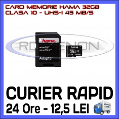 CARD MEMORIE HAMA MICRO SDHC 32GB UHS-I 45 MB/S CLASA 10 + ADAPTOR SD