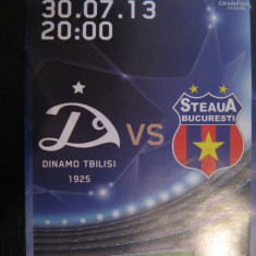 Dinamo Tbilisi - Steaua Bucuresti (30 iulie 2013) / Program + bilet