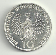 GERMANIA 10 MARCI MARK 1972 Argint , Litera C [4] XF++ , Livrare in cartonas foto