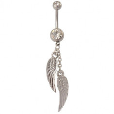 PIERCING / CERCEL PENTRU BURIC DIN OTEL MODEL ARIPI DE INGER ANGEL WINGS foto