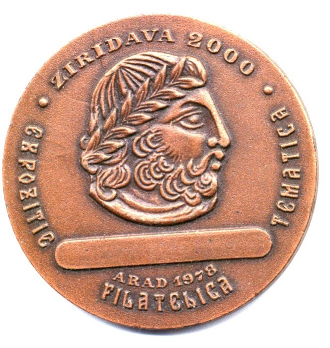 MEDALIE EXPOZITIE FILATELICA ZIRIDAVA 2000 ARAD 1978 FILATELIE DECEBAL DACIA