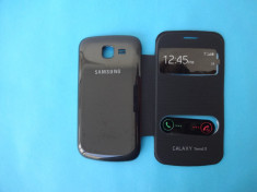 Husa Samsung Galaxy Trend Lite S7392 S7390 Flip Cover S-view Negru !!! Folie de protectie CADOU !! foto