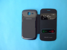 Husa Samsung Galaxy Trend Lite S7392 S7390 Flip Cover S-view Bleumarin !!! Folie de protectie CADOU !! foto