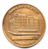 MEDALIE EXPOZITIA FILATELICA FILIALA AFR BUCURESTI 1983 ISTORIE NUMISMATICA PACE