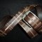 CUREA BARBATI PIELE NATURALA MARO BURBERRY CATARAMA GUNMETAL CUTIE + SACULET