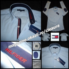 CAMASA BARBATEASCA 3XL BLEU REGULAR FIT LOGO ROSU INTERIOR GULER FIRMA TOMMY HILFIGER COATE BLEUMARIN MANECA LUNGA CAMASI BARBATI XXXL COLECTIE NOUA foto