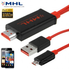 Micro USB MHL to HDMI Adapter + USB power cable 1080P - COD 2035 - foto