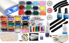 KIT SET UNGHII FALSE GEL UV MANICHIURA LAMPA UV foto