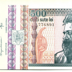 ROMANIA BANCNOTA 500 LEI DECEMBRIE 1992 FILIGRAN FATA STARE UNC RARA