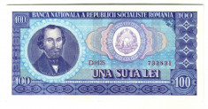 BANCNOTA 100 LEI 1966 STARE UNC foto