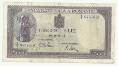 ROMANIA 500 LEI 1941 [3] foto