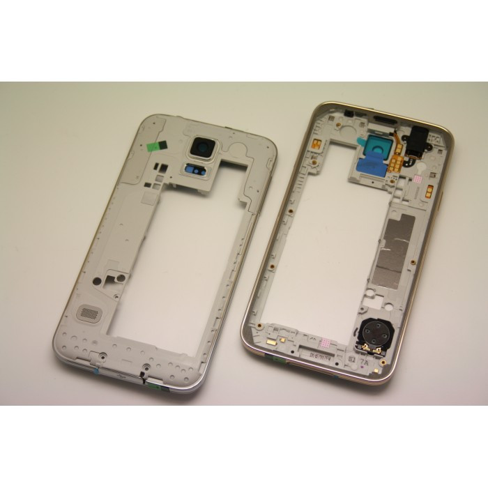 Rama Samsung S5 ORIGINALA silver G900 G900F carcasa mijloc