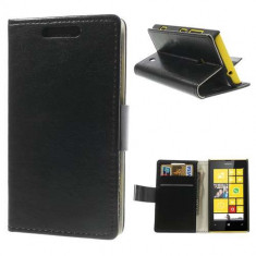 Husa Neagra Nokia Lumia 520 525 Portofel Piele PU Stand Neagra foto