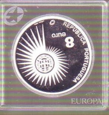 Moneda - 8 euro Portugalia 2004 argint foto