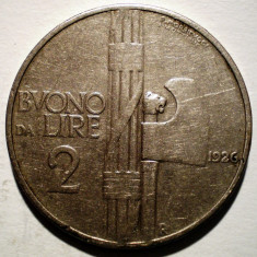 C.280 ITALIA VITTORIO EMANUELE III 2 LIRE 1926 RARA