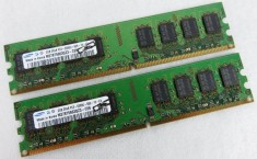 4 GB DDr2 Pc2-5300 2*2GB DDR2-667 merg si 533 Mhz Samsung M378T5663QZ3-CE6 Kit foto
